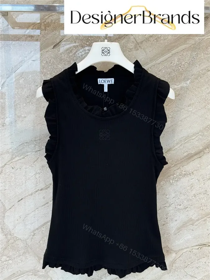 View 1 of Loewe Paula Ibiza Black Ruffled Vest