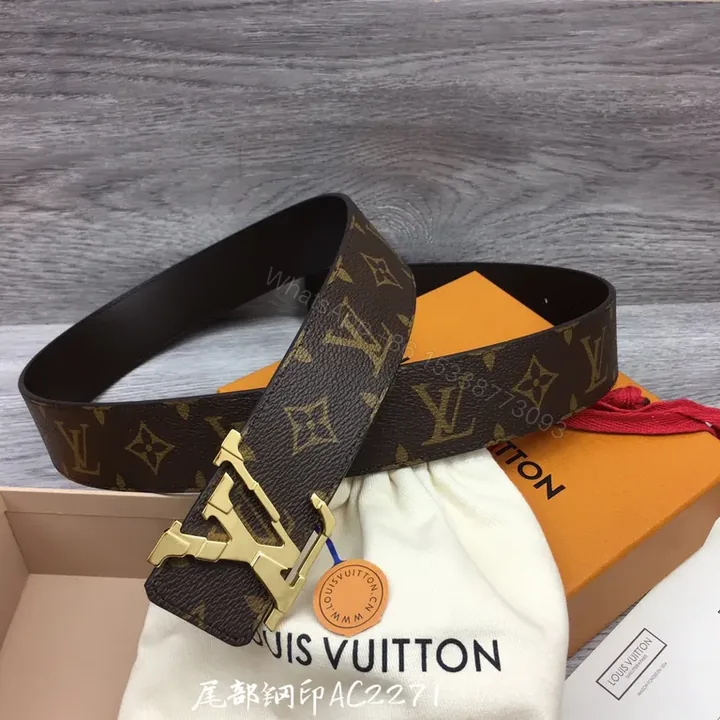 View 1 of Iconic Monogram Belt with Gold LV Buckle â€“ Everyday Luxury