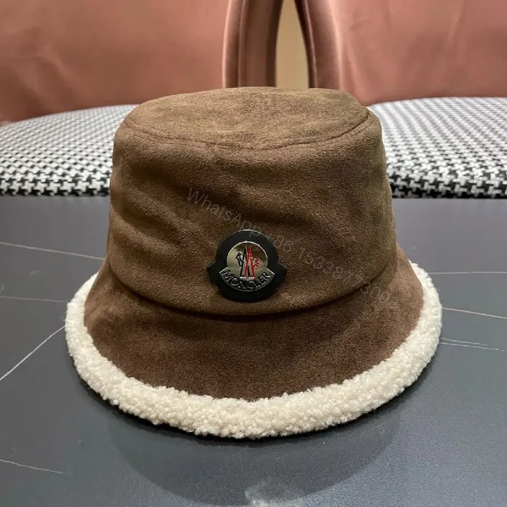 View 1 of Cozy Suede Hat Buckle Shine Warmth Bucket Style