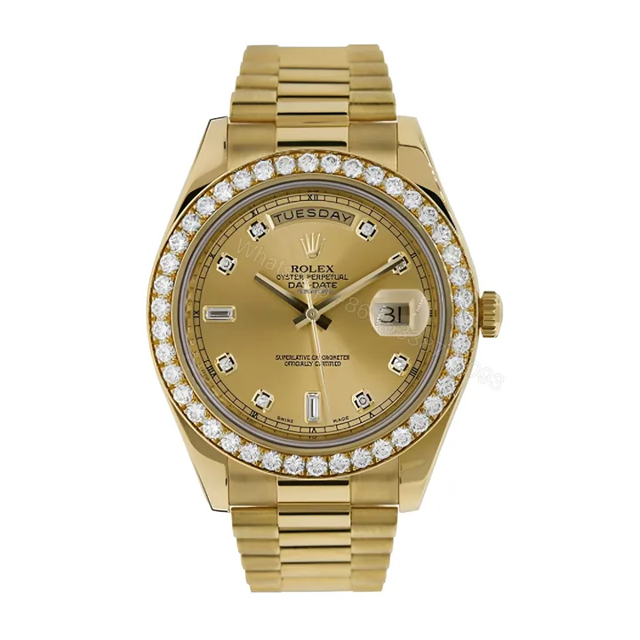 View 1 of Rolex Day-Date 228348 Diamonds Gold Dial Replica