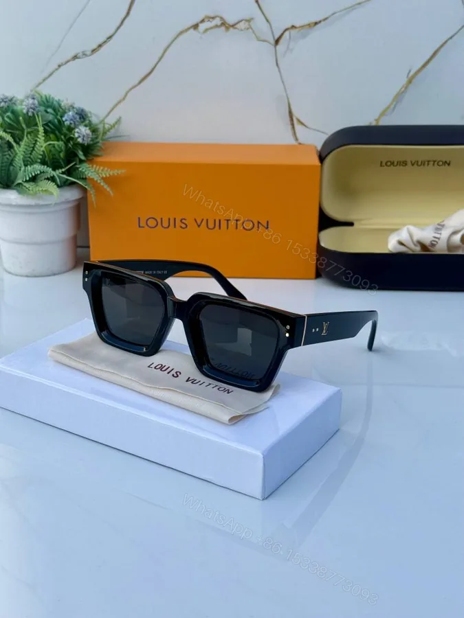 View 1 of First Copy Louis Vuitton Black Square Frame Men’s Sunglasses