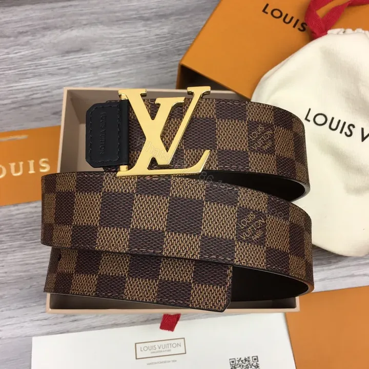 View 1 of Louis Vuitton Damier Canvas Belt with Signature Buckle