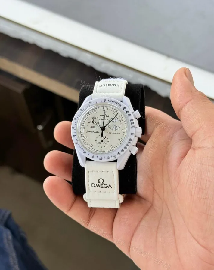 View 1 of Omega X Swatch Speedmaster Moonswatch White 42mm Quartz