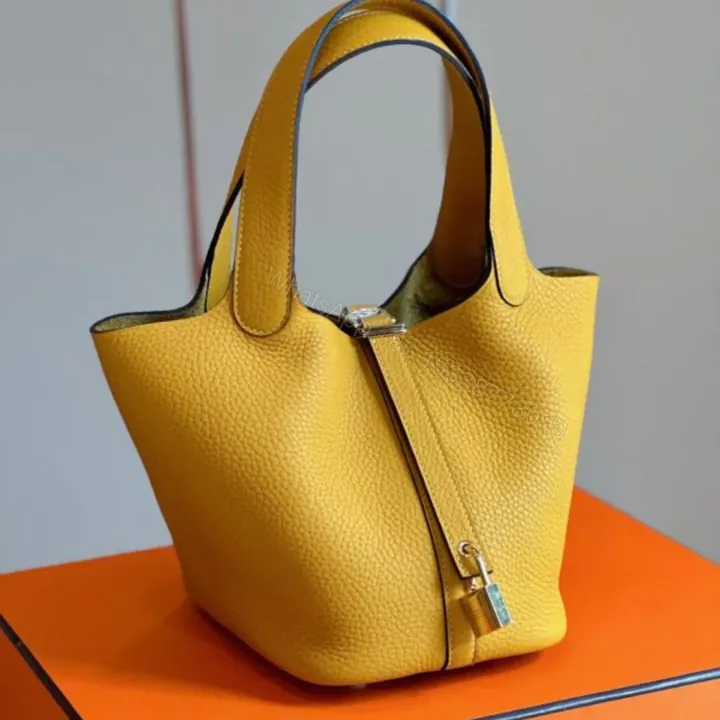 View 1 of HN 18 Yellow Togo leather Gold Hardware