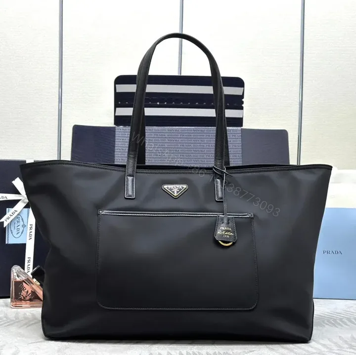 View 1 of CLASSIC TOTE BAG 43 IN BLACK RE-NYLON FABRIC