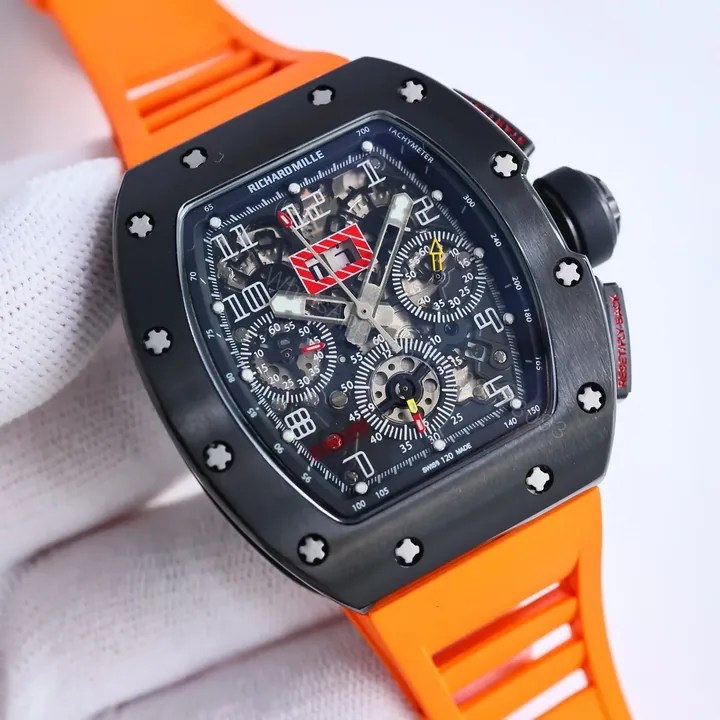 View 1 of Richard Mille RM011 Black & Orange Watch