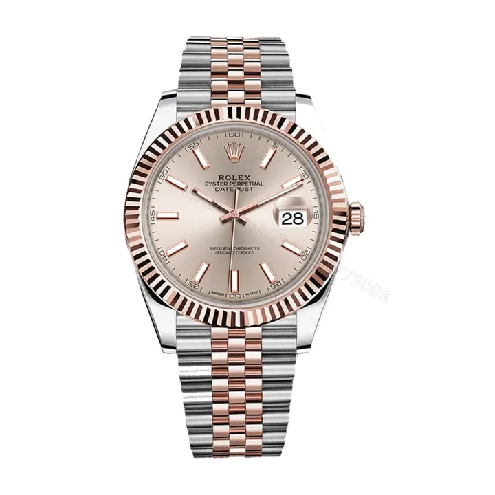 View 1 of Rolex Datejust 41 126331-0010 Super Clone: Everose Rolesor Sundust Dial