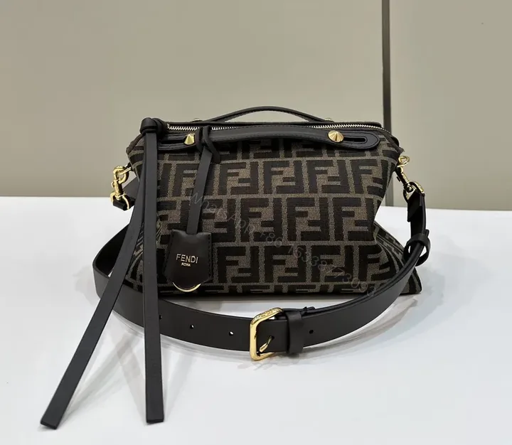 View 1 of Black Monogram Crossbody: Lux Leather-Trim, Gold Hardware, Everyday