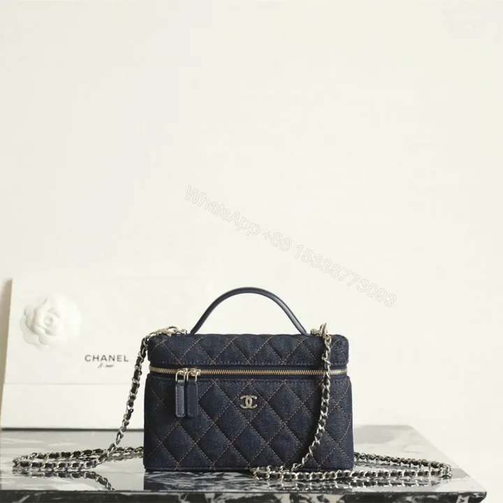 View 1 of 高仿Chanel*26P系列AP4385丹寧牛仔盒子包深藍色免檢版
