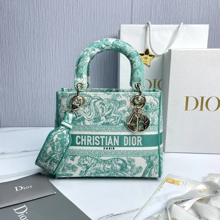 View 1 of Turquoise Canvas Satchel: Dior-Inspired Mini with Textured Weave