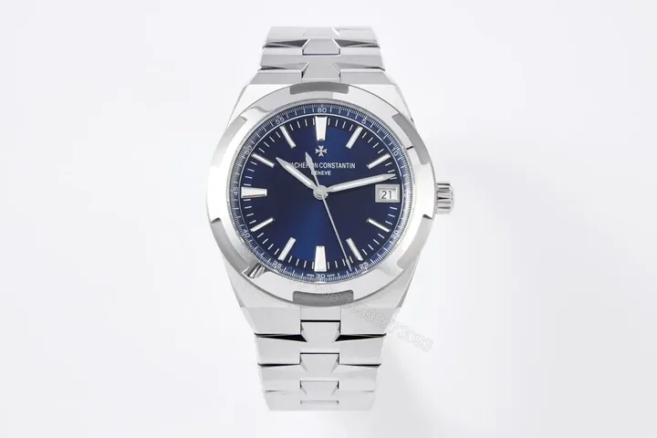 View 1 of Vacheron Constantin Overseas 4500V Series Stainless Steel Watch – Blue Dial, 41mm, Automatic Movement with Date Display, Stainless Steel Bracelet or Rubber Strap Option