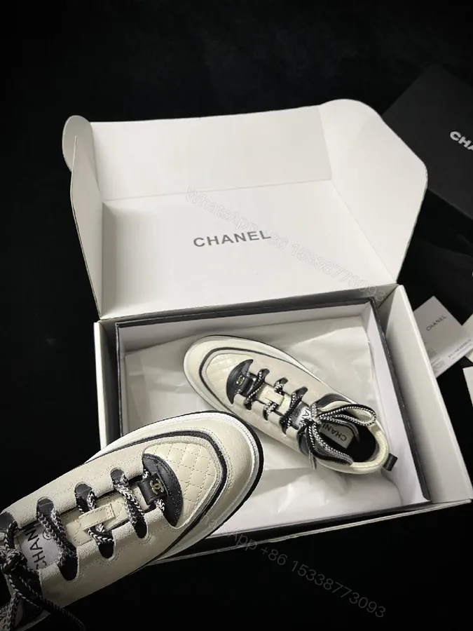 View 1 of Quilted Leather Sneakers with Contrast Detailing - Luxe Casual Sneakers