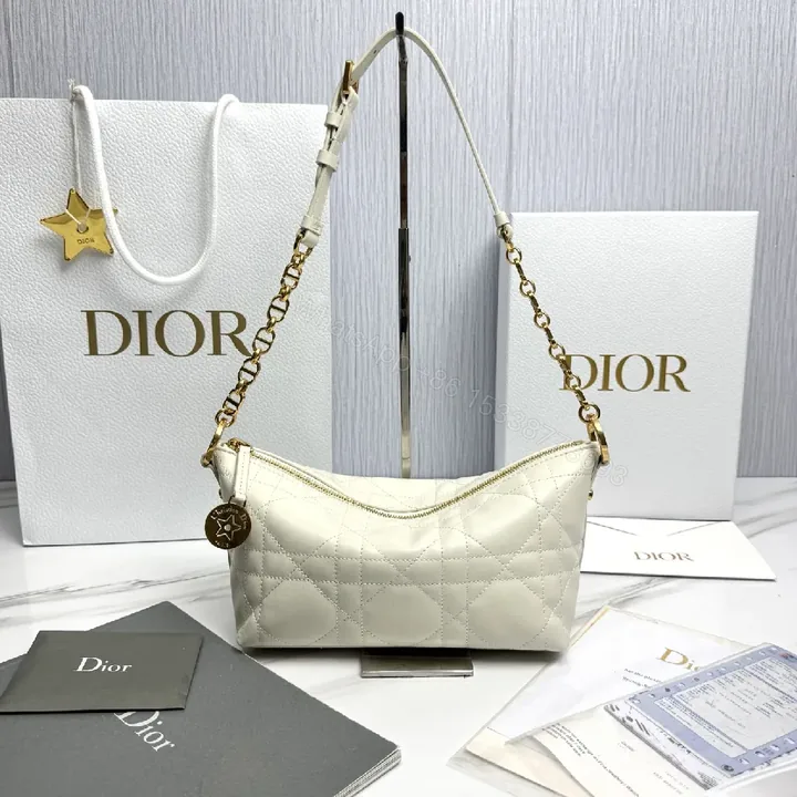 View 1 of Textured Quilted Mini Bag: White, Gold Chain, Star Charm