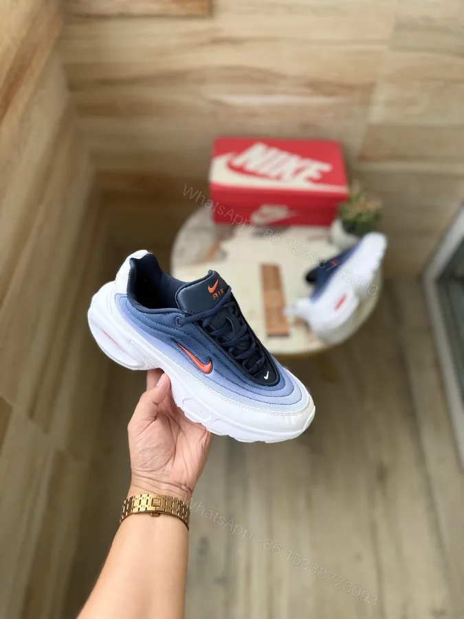 View 1 of FIRST COPY NIKE AIRMAX PORTAL TRAINERS WHITE BLUE RED FOR MEN