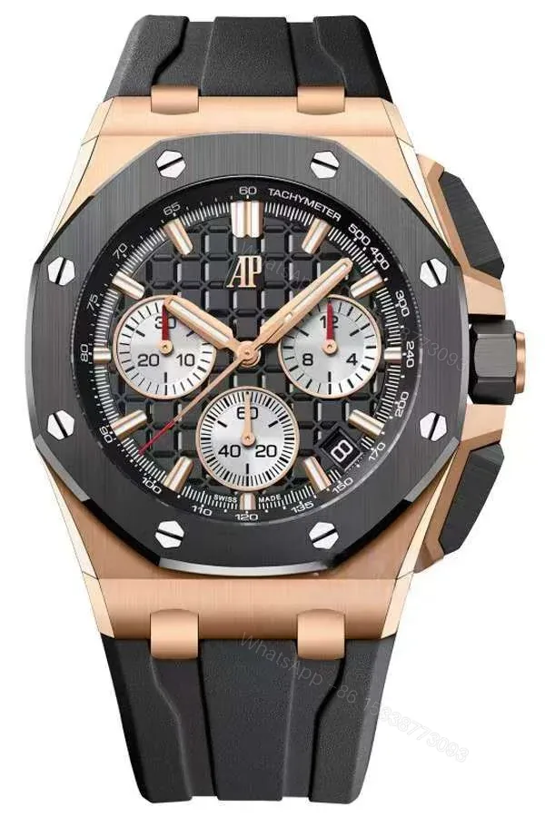View 1 of Audemars Piguet Super Clone Royal Oak Offshore Rose Gold 26420 Black Dial Chronograph 43mm