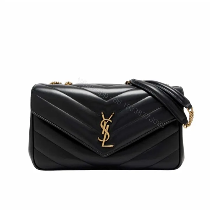 View 1 of Saint Laurent Loulou Medium Chain Bag Black 29Cm 801439AAEAX1000