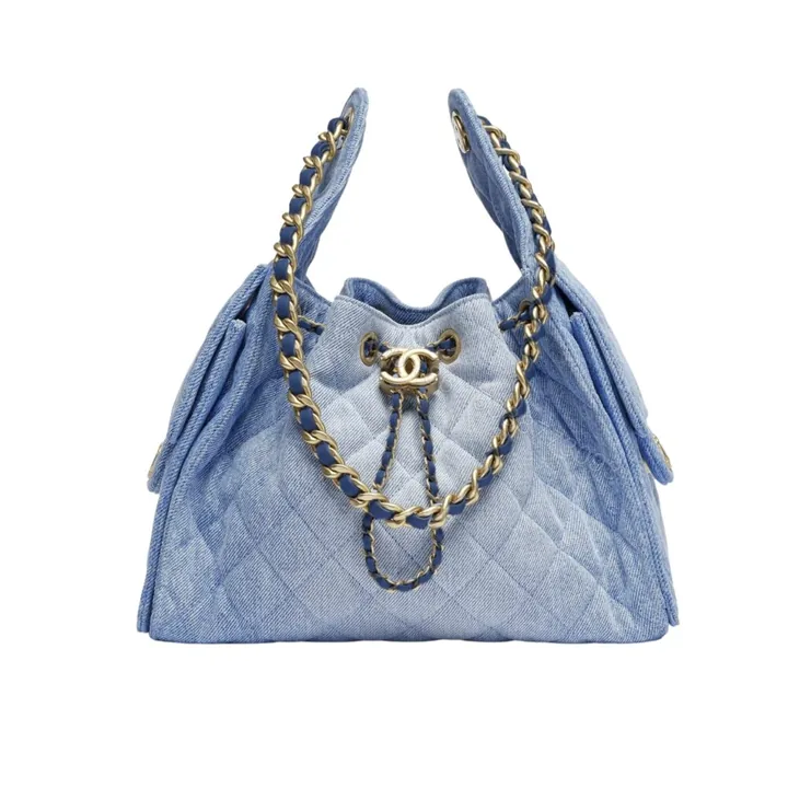 View 1 of Chanel 25 Small Handbag Washed Denim Blue 25Cm AS5293 B20603 U0475