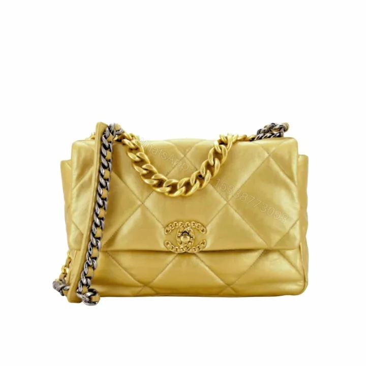 View 1 of Chanel 19 Flap Bag In Gold 25Cm