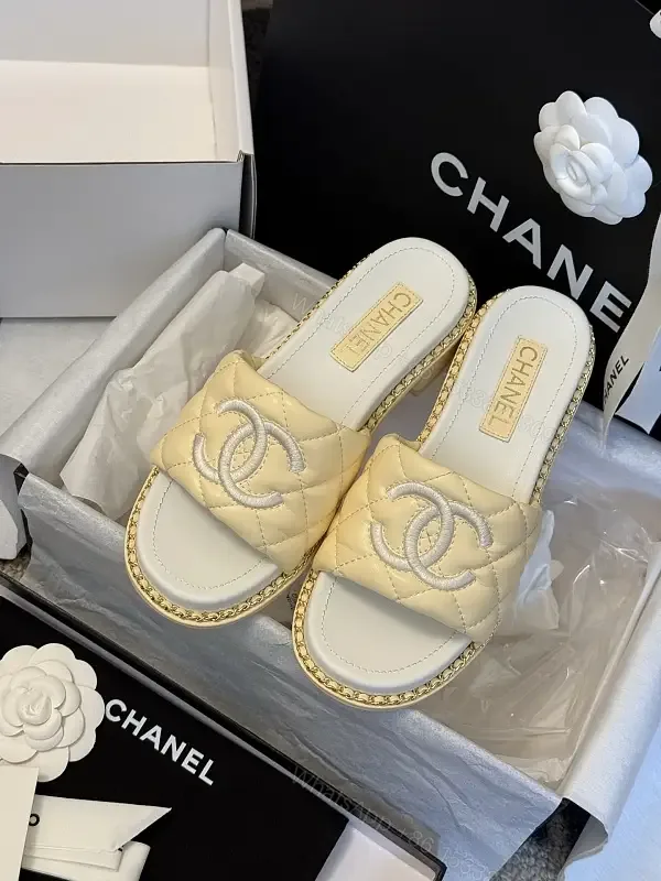 View 1 of Champagne-Beige Quilted Slide: Luxury, Slip-On Comfort