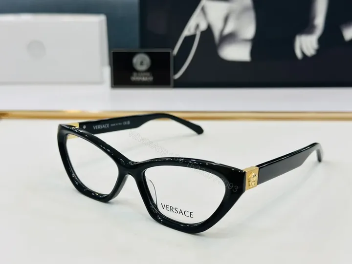 View 1 of Chic Versace Cat-Eye Frames: Luxe Gold Accent Eyewear