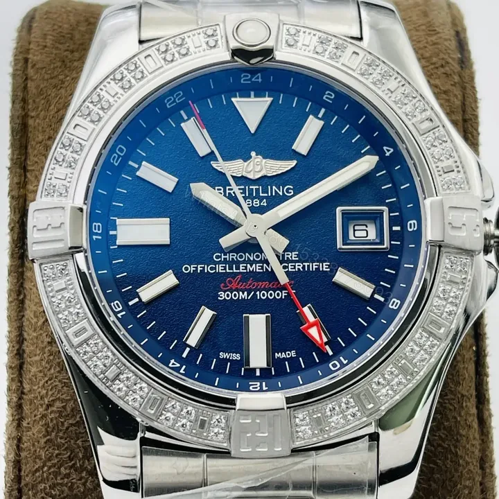 View 1 of Fake Breitling Galactic 36 Blue Dial Steel Bracelet 36MM Premium BREITLING-GALACTIC-BLU-36