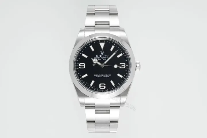 View 1 of Rolex Explorer 40 Replica Premium Black Dial Oyster Bracelet Ultimate 40MM 224270-0001