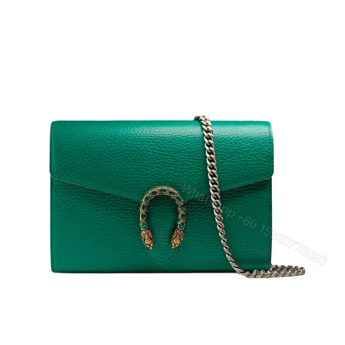 View 1 of Gucci Women Dionysus GG Supreme Chain Bag Green 20Cm 401231 CAOGX 3120