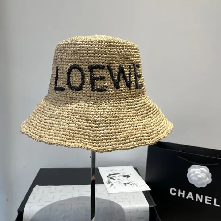 View 1 of Textured Straw Hat with Bold Lettering—Lux Breathable Sunhat