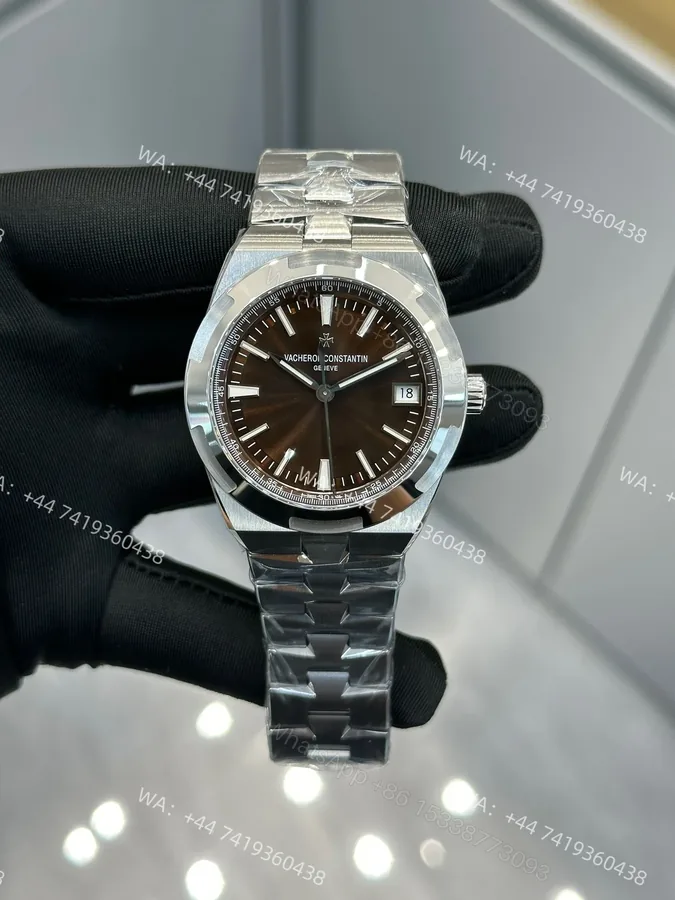 View 1 of Super Clone Vacheron Constantin Overseas 4500V/110A-B146 – Stainless Steel Coffee Dial Watch