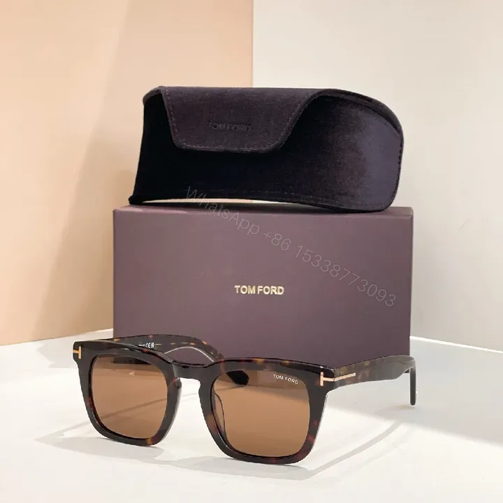 View 1 of Tortoiseshell Acetate Square Sunglasses with Gold Accents