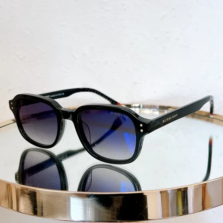View 1 of Burberry Black Acetate Sunglasses: Gradient Blue Lenses