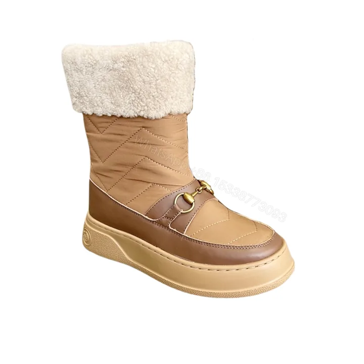 View 1 of GUCCI HORSEBIT CHEVRON QUILTED BOOTS BROWN