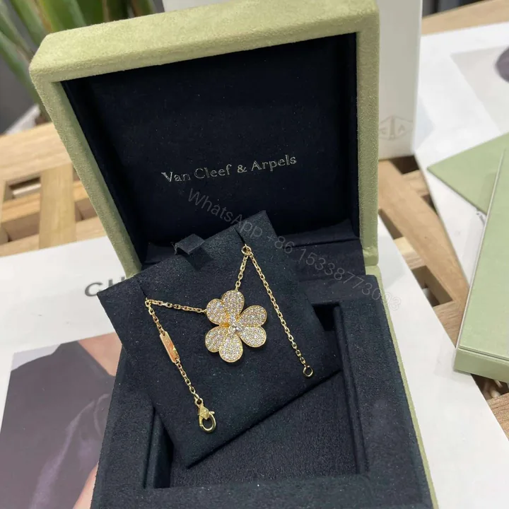 View 1 of Van Cleef & Arpels 18K Yellow Gold Frivole Pendant Necklace Diamonds Large Model VCARPGJP00