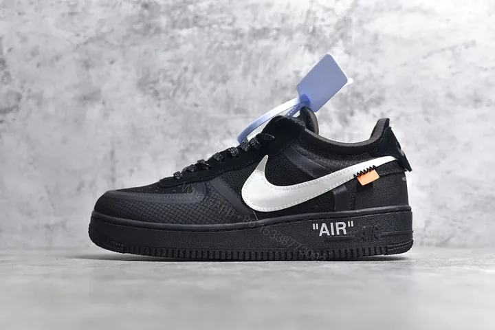 View 1 of Off White x Nike Air Force 1 Low Black White Reps