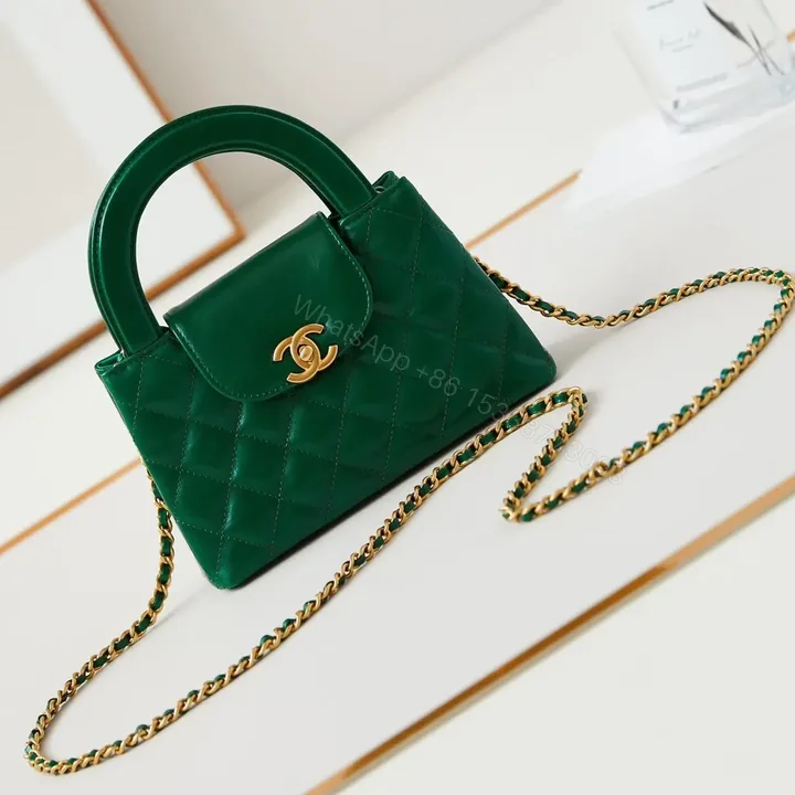 View 1 of CHANEL KELLY MINI 19 BAG IN GREEN FOREST CALFSKIN