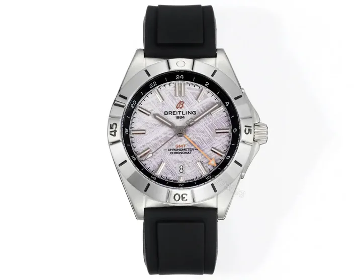 View 1 of Breitling Chronomat 40 GMT Stainless Steel Silver Dial Erling Haaland Black Rubber P323982A1F1S1