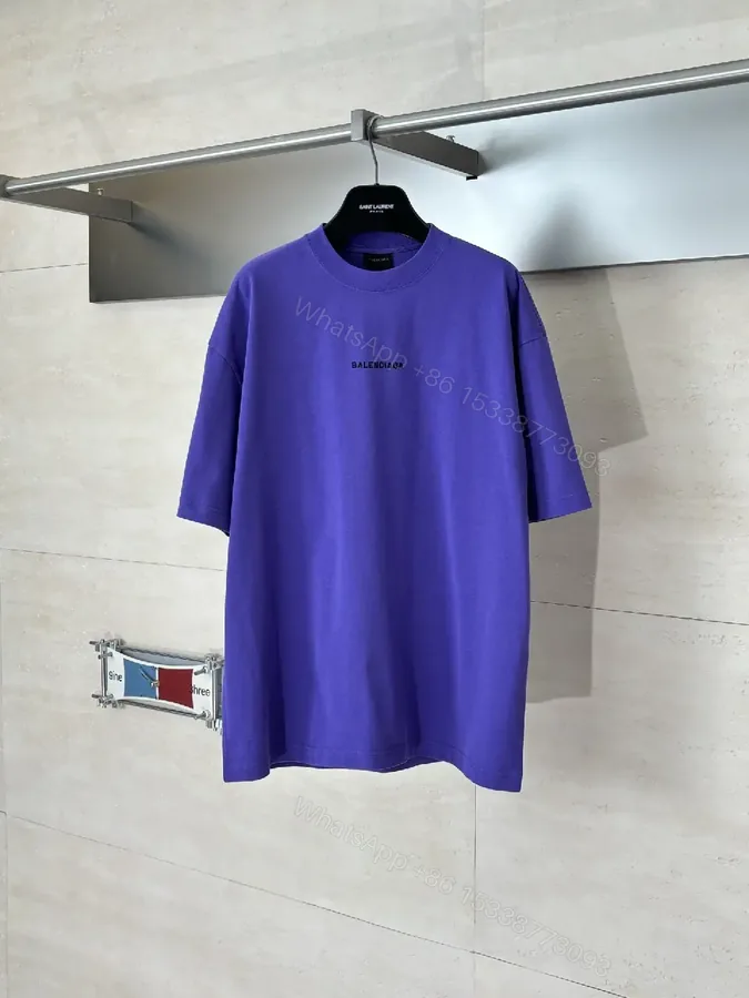 View 1 of Oversized Purple Logo Tee — Luxury Casual, Minimal Branding