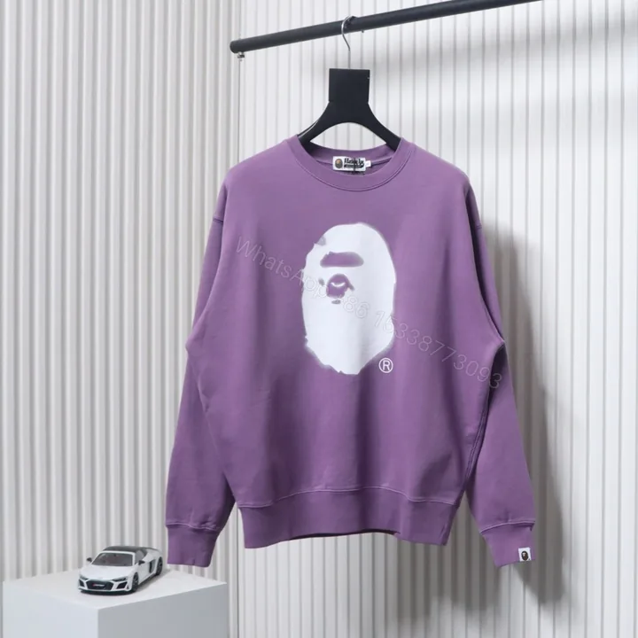 View 1 of BAPE 24FW Ape Head Purple Sweatshirt