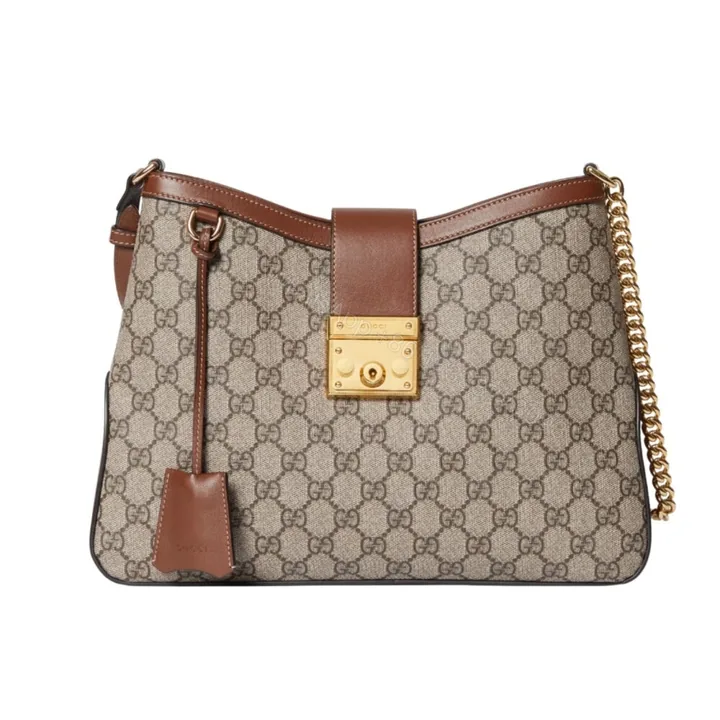 View 1 of Gucci Padlock GG Medium Shoulder Bag Brown 33Cm ‎795113 KHNKG 8534
