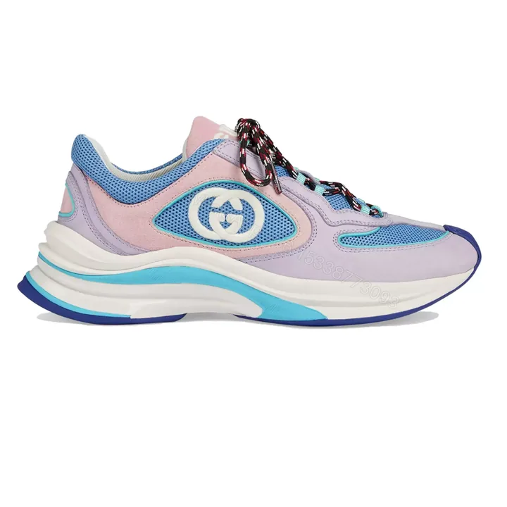 View 1 of GUCCI RUN SNEAKERS IN PINK AND BLUE – GC162
