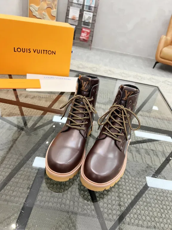 View 1 of Rich Leather Boots - Lux LV-Style, All-Season Comfort Boots