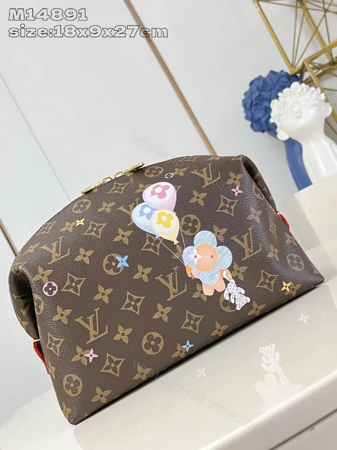 View 1 of Chic Monogram Clutch: Luxe Pattern, Balloon Embellishments