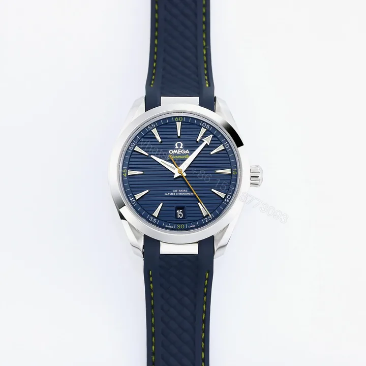 View 1 of Omega Seamaster Aqua Terra 150M Blue Dial Stainless Steel Case with Blue Rubber Strap