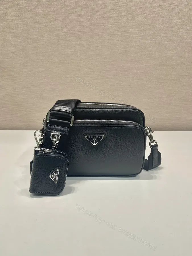 View 1 of Compact Black Leather Crossbody: Sleek, Structured, Versatile Bag