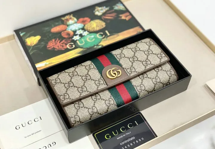 View 1 of Luxury Gucci Continental Ophidia GG Wallet Replica XS64NP