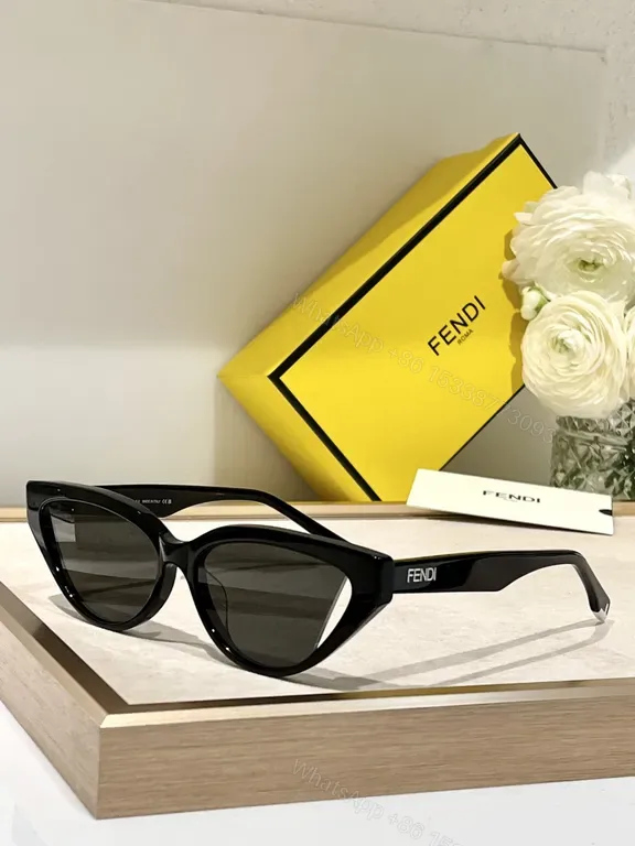 View 1 of Cat-Eye Sunglasses: Luxe Black, Acetate, Fendi-Inspired