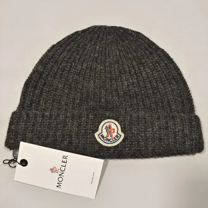 View 1 of Cozy Wool-Blend Beanie with Signature Patch â€” Textured Warmth