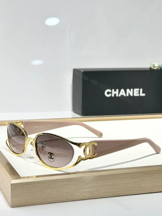 View 1 of Gold-Trim Round Sunglasses: Luxe Leather-Feel Frame, Gradient Lenses