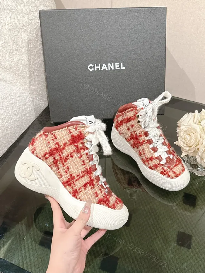 View 1 of Textured Boucle High-Tops with Luxe Accents Sneakers