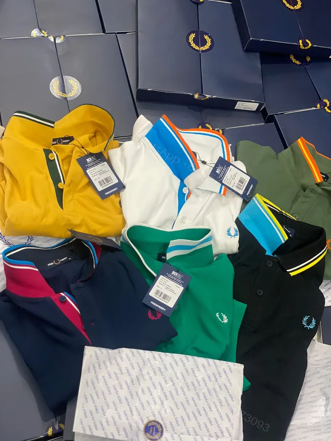 View 1 of FIRST COPY FRED SHIPMENT JACQUARD TIPPED POLOS T-SHIRT